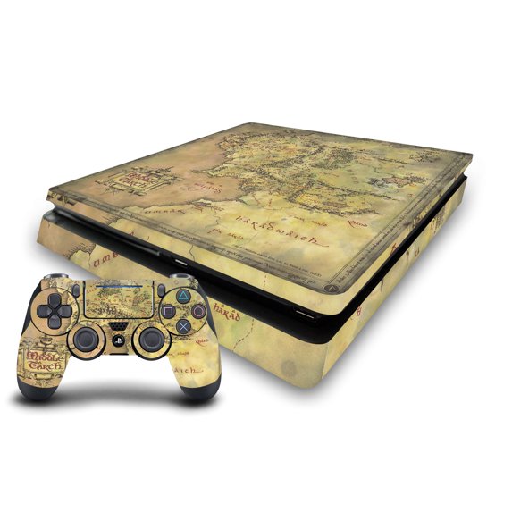 The Lord Of The Rings The Fellowship Of The Ring Graphic Art Map Of The Middle Earth Vinyl Sticker Skin Decal Cover Compatible with Sony PS4 Slim Console & Controller