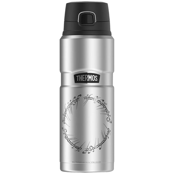 The Lord Of The Rings Mordor Script, THERMOS STAINLESS KING Stainless Steel Drink Bottle, Vacuum insulated & Double Wall, 24oz