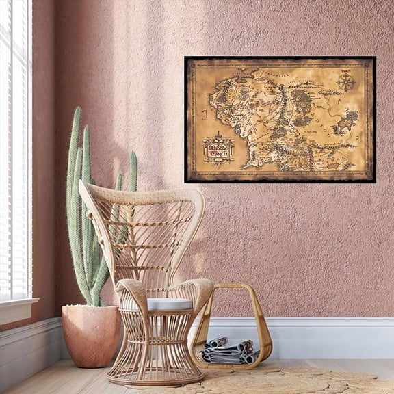 The Lord Of The Rings / The Hobbit - Movie Poster (Dark Map Of Middle Earth) Poster Size 24''x36'' Googate