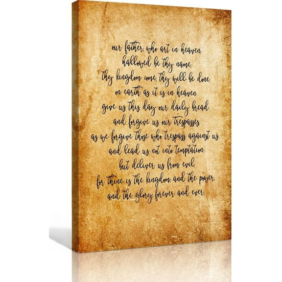 The Lord Prayer Wall Art Vintage Poster Our Father Prayer Poster for Bedroom Picture Painting Prints Contemporary Canvas Decorative Home