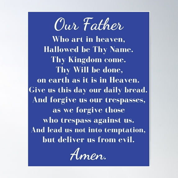 The Lord'S Prayer, Our Father Prayer Poster Wall Art, Modern Wall Decor For Living Room Bedroom, 12x18 UNFRAMED