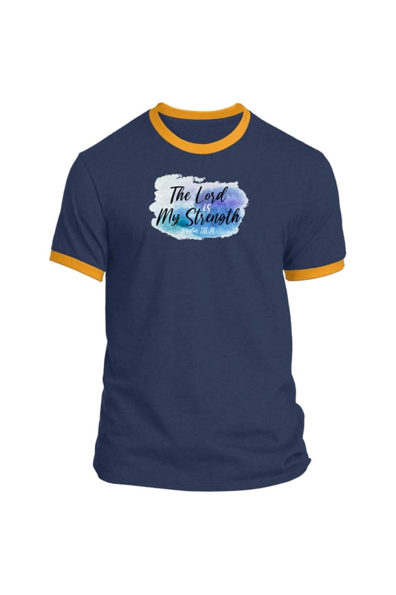 The Lord is My Strength Men’s Ringer Tee