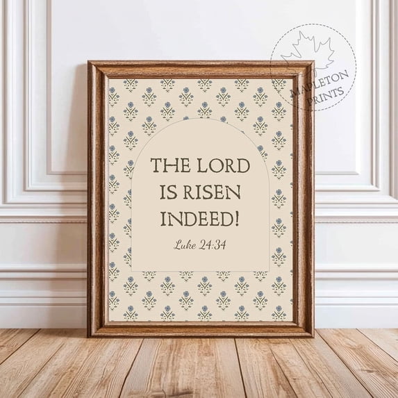 The Lord is Risen Indeed Bible Verse Art Luke 24:34, Stretched Canvas ...