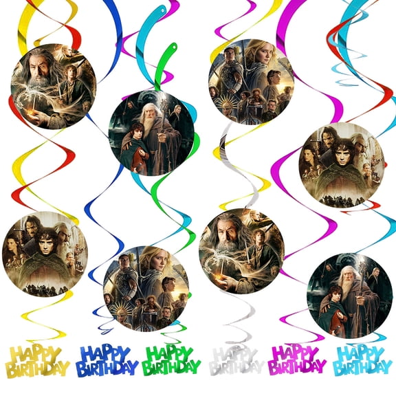 The Lord of Rings Party Decorations Hanging Swirl Sign Whirls Birthday Streamer Ceiling Decor Supplies 14 pcs