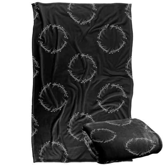 The Lord of The Rings Blanket, 36'x58' Ring Script Silky Touch Super Soft Throw Blanket