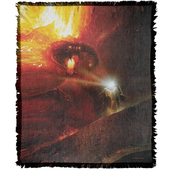 The Lord of The Rings Blanket, 50'x60' Gandalf Against Balrog Woven Tapestry Cotton Blend Fringed Throw Blanket