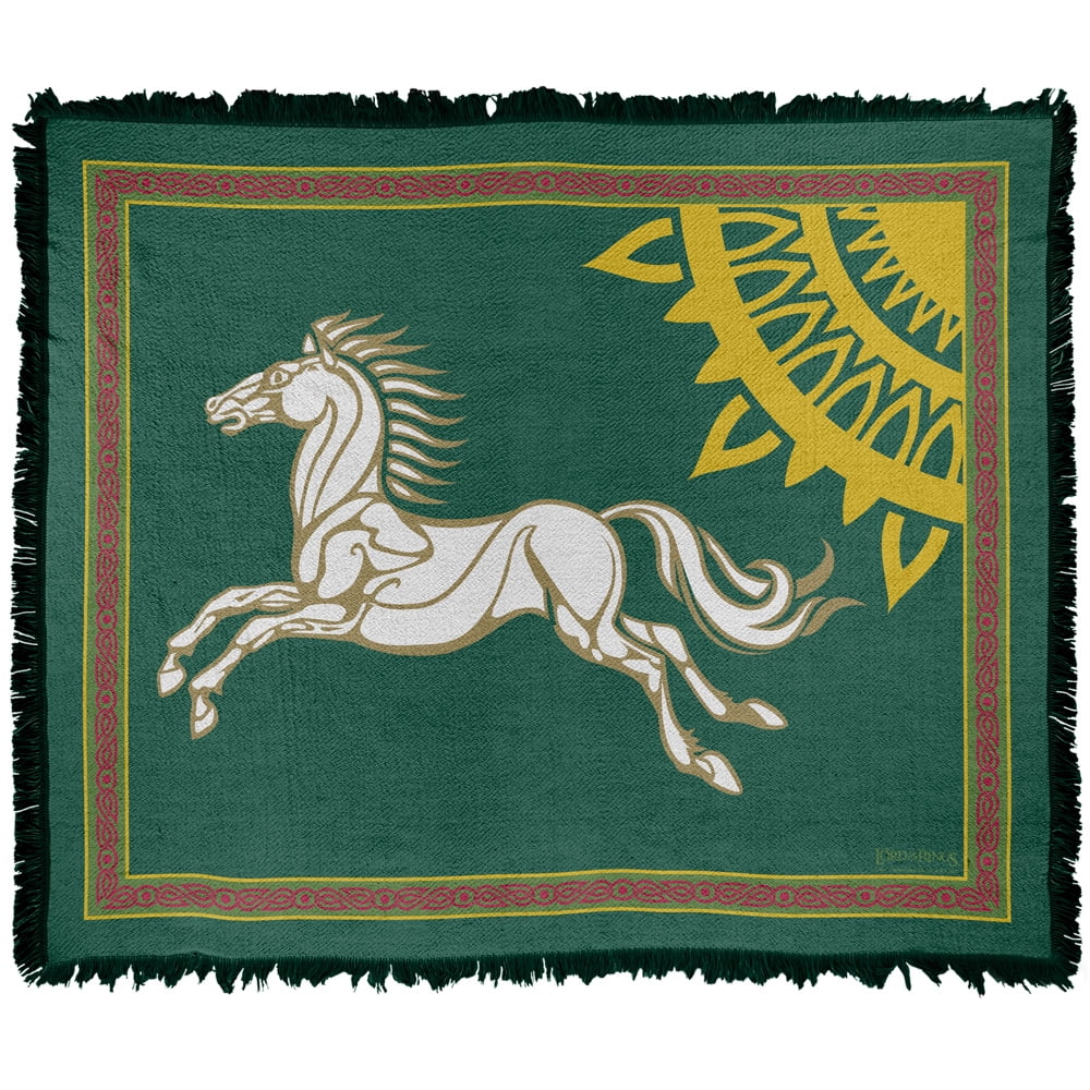 Lord of The Rings Soft Adult Blanket, 50'x60' Rohan Banner Woven ...