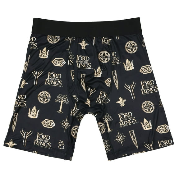 The Lord of The Rings Boxer Briefs Men's All-Over LOTR Symbols Rohan Gondor Tight Fit Long Leg Underwear