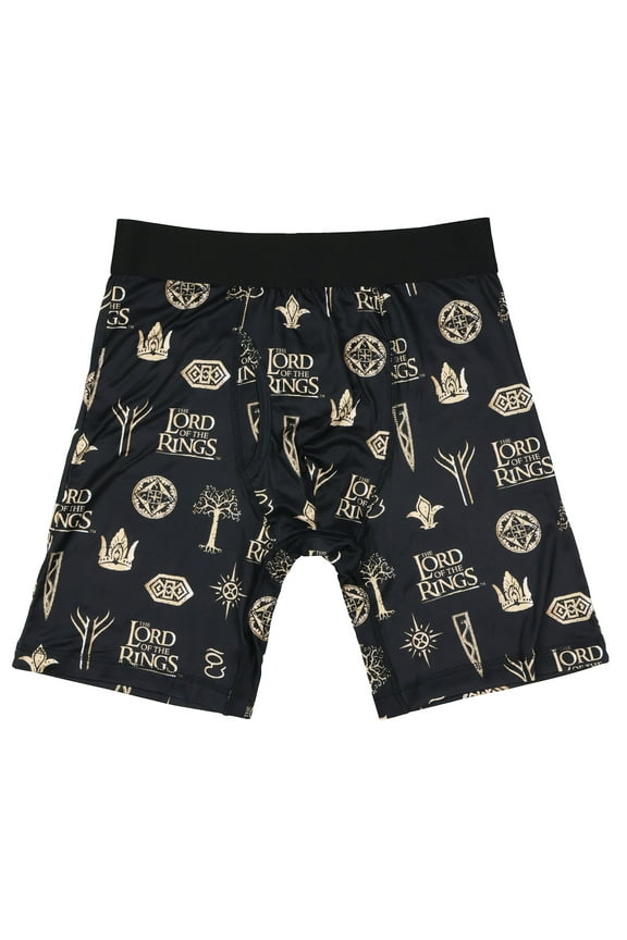 The Lord of The Rings Boxer Briefs Men's All-Over LOTR Symbols Rohan Gondor Tight Fit Long Leg Underwear