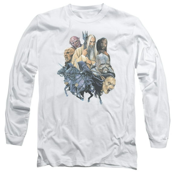 The Lord of The Rings Collage of Evil Saruman Orcs Uruk-Hai Adult L-SleeveTshirt