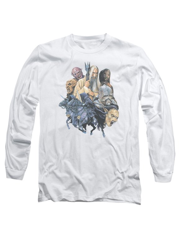 The Lord of The Rings Collage of Evil Saruman Orcs Uruk-Hai Adult L-SleeveTshirt