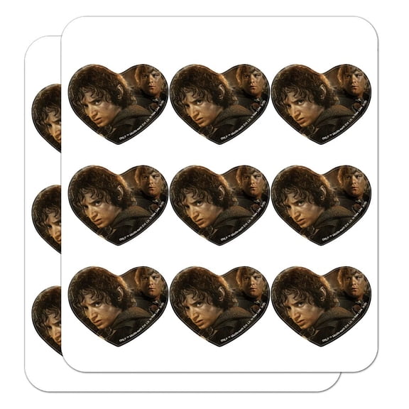 The Lord of The Rings Frodo and SAM Characters Heart Shaped Planner Calendar Scrapbook Craft Stickers