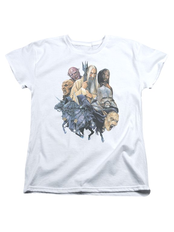 The Lord of The Rings Movie Collage of Evil Saruman Orcs Uruk-Hai Women's Tshirt