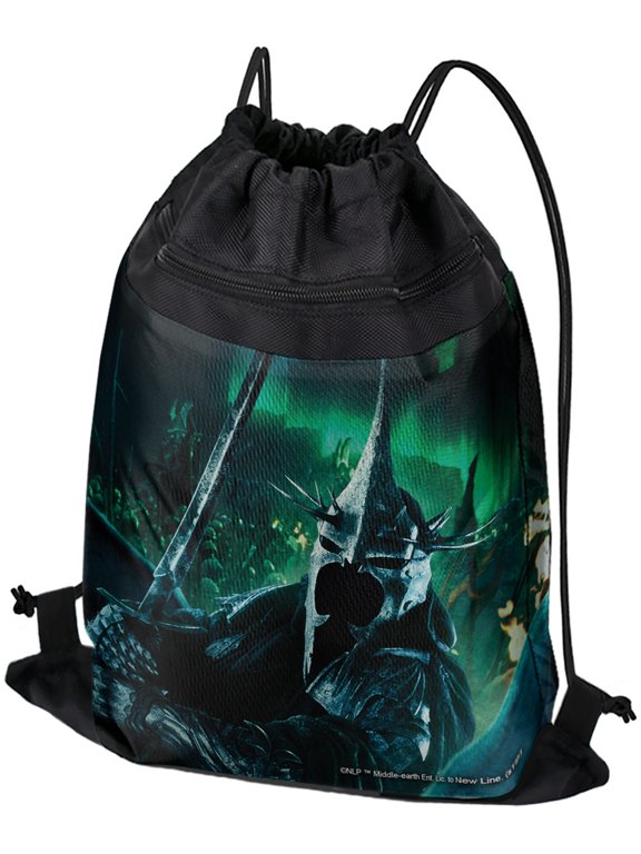 The Lord of The Rings Witch King of Angmar Character Drawstring Backpack Sports Bag Sackpack 17" x 13", Perfect for Gym, Yoga or Practice