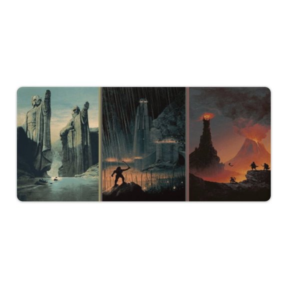 The Lord of the Rings 2001 Mouse Pad Custom Design Mount Doom Argonath,Adult Mouse Pad 80 X 30 cm 15.7”x35.4” Rubber,Each,Besetuui