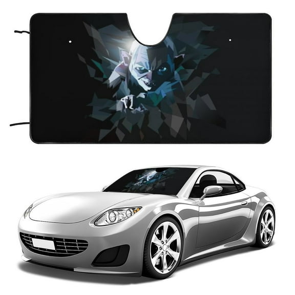 The Lord of the Rings 80s Umbrella Sunshade for Car Windshield 51"x28" Universal size,Gollum Sun Shade Curtain Foldable 1 Pack,Besetuui