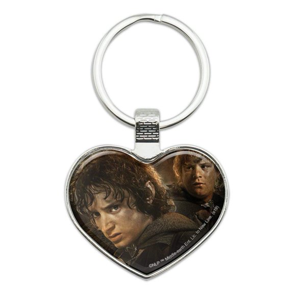 The Lord of the Rings Frodo and Sam Characters Keychain Heart Love Metal Key Chain Ring