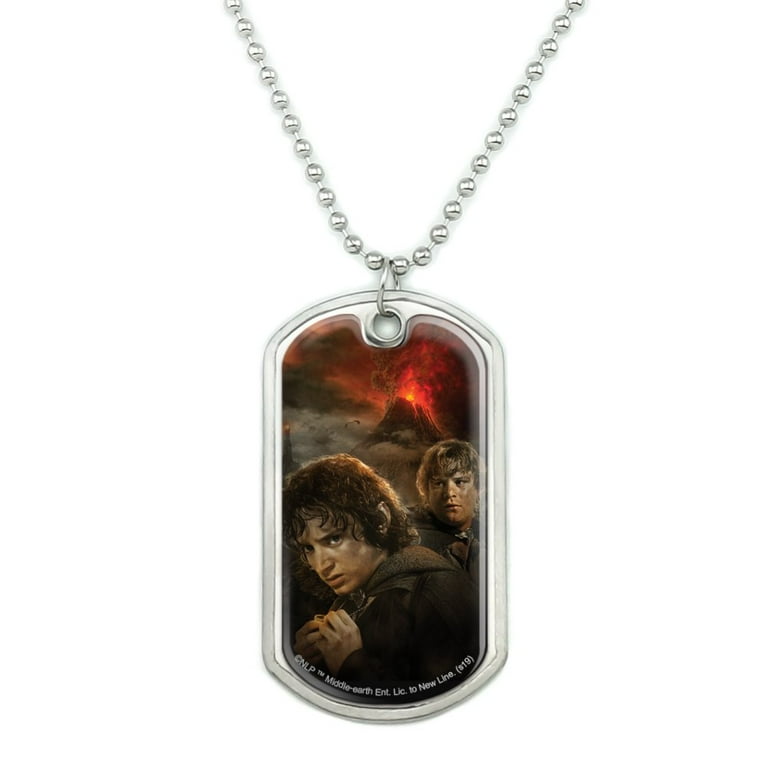 The Lord of the Rings Frodo and Sam Characters Military Dog Tag Pendant Necklace with Chain