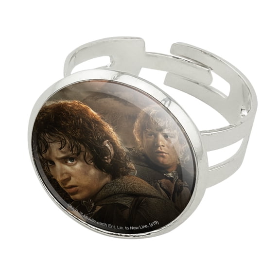 The Lord of the Rings Frodo and Sam Characters Silver Plated Adjustable Novelty Ring