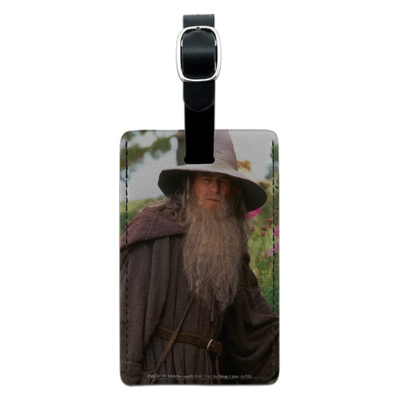 The Lord of the Rings Gandalf the Grey Character Rectangle Leather Luggage Card Suitcase Carry-On ID Tag