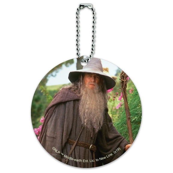 The Lord of the Rings Gandalf the Grey Character Round Luggage ID Tag Card Suitcase Carry-On