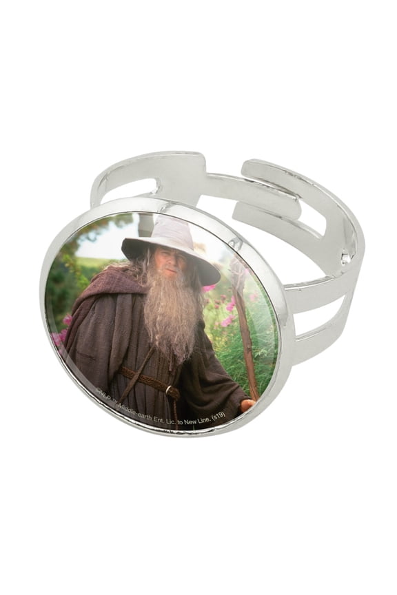The Lord of the Rings Gandalf the Grey Character Silver Plated Adjustable Novelty Ring