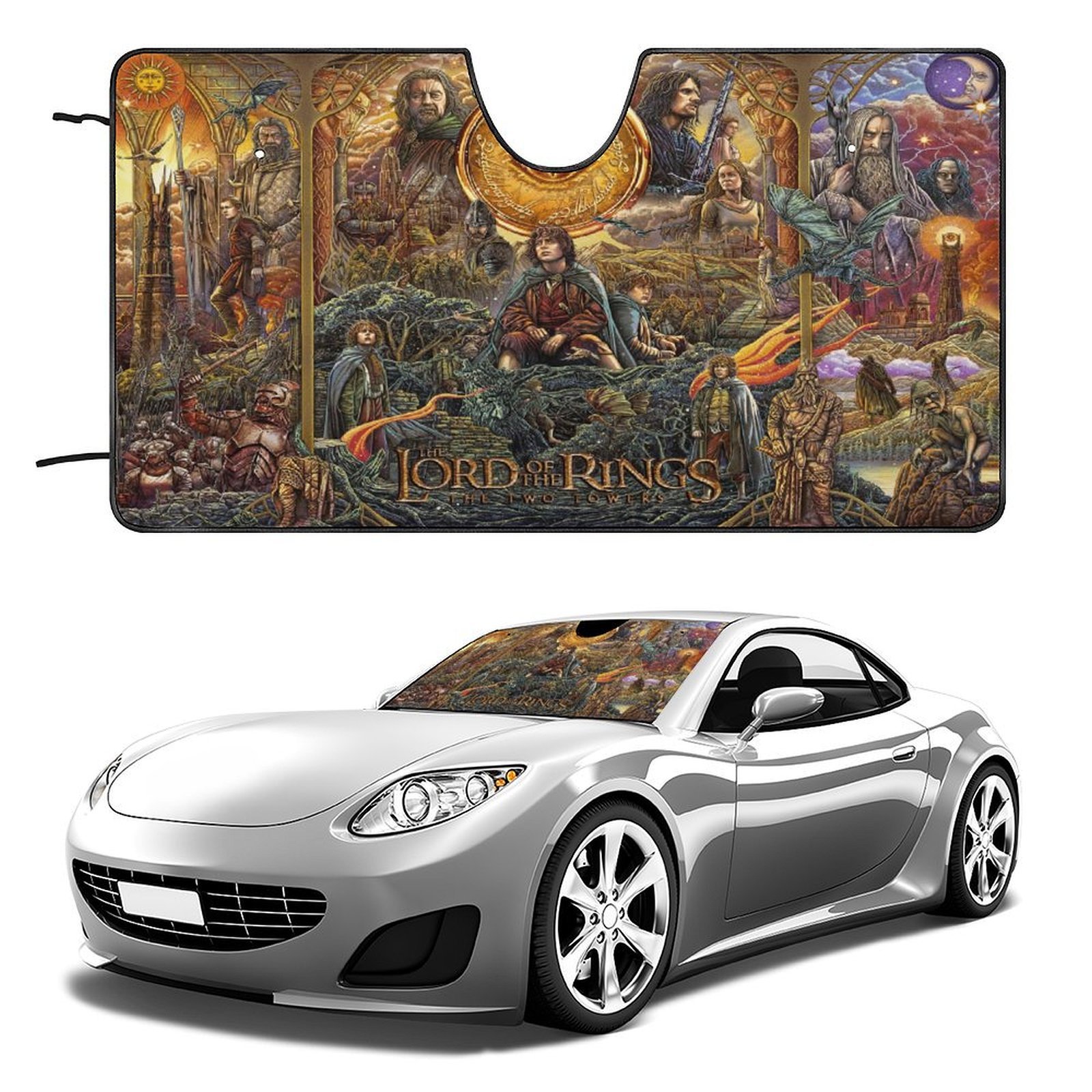 The Lord of the Rings Hobbits Sunshade Canopy 51"x28" Universal size,The Two Towers Sun Shade Curtain Foldable 1 Pack,Besetuui - Walmart.com