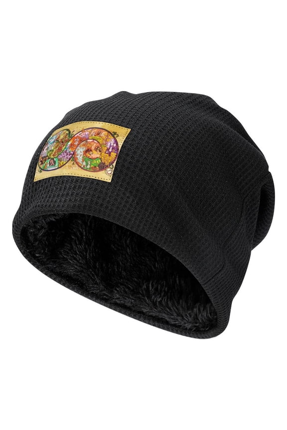 The Lord of the Rings Knit Cap Hat Black-Style Fleece Lining One Size Fantasy Men Women Hats for Autumn Winter Besetuui