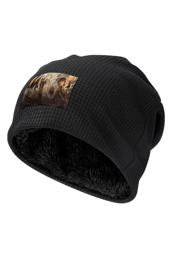 The Lord of the Rings Knit Hat Men Black-Style Fleece Lining One Size Soldier Legolas Gandalf Person Men Women Hats for Autumn Winter Besetuui