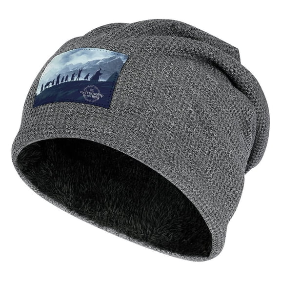 The Lord of the Rings Knitted Cap Pattern Dark Gray-Style Fleece Lining One Size The Hobbit Men Women Hats for Autumn Winter Besetuui