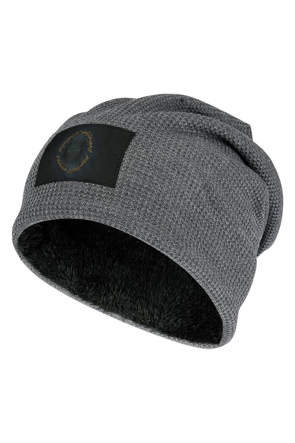 The Lord of the Rings Knitted Hat Baggy Dark Gray-Style Fleece Lining One Size Circle Men Women Hats for Autumn Winter Besetuui