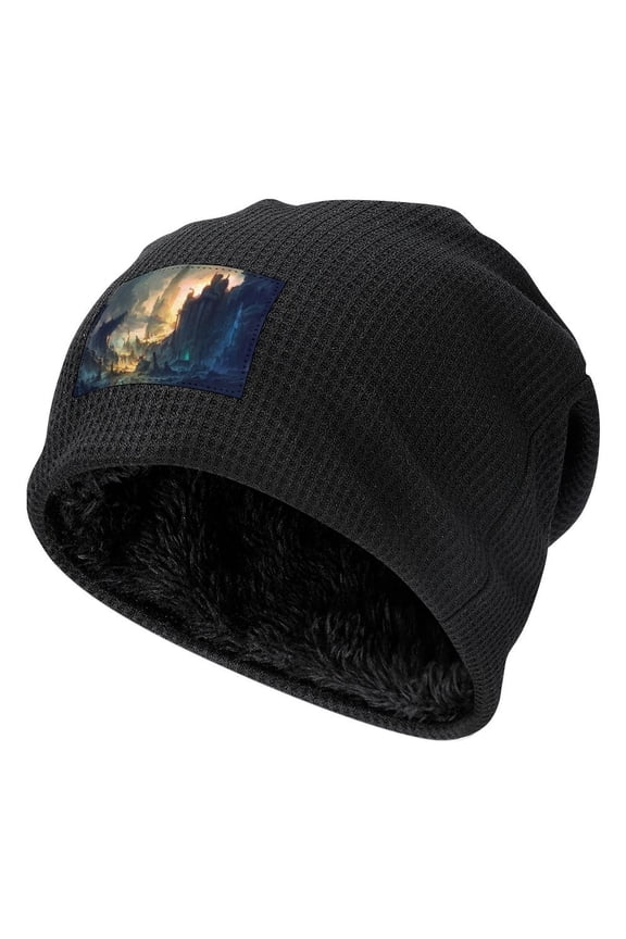The Lord of the Rings Knitted Hat Ladies Black-Style Fleece Lining One Size Terrain Ghost Ship Men Women Hats for Autumn Winter Besetuui
