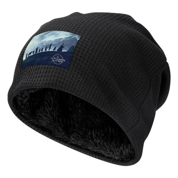 The Lord of the Rings Knitted Hat Ladies Black-Style Fleece Lining One Size The Hobbit Men Women Hats for Autumn Winter Besetuui