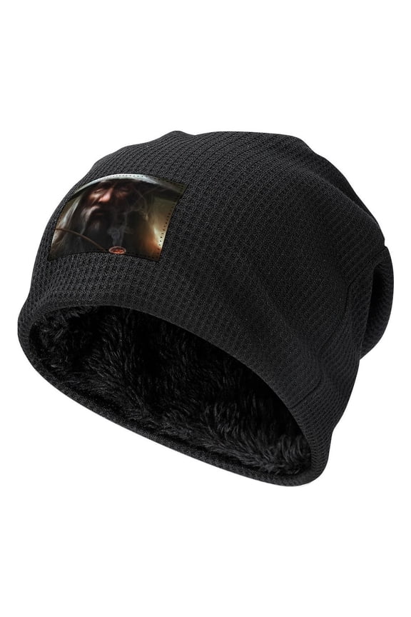 The Lord of the Rings Knitted Hat Toppers Black-Style Fleece Lining One Size Beards Gandalf Pipes Men Women Hats for Autumn Winter Besetuui