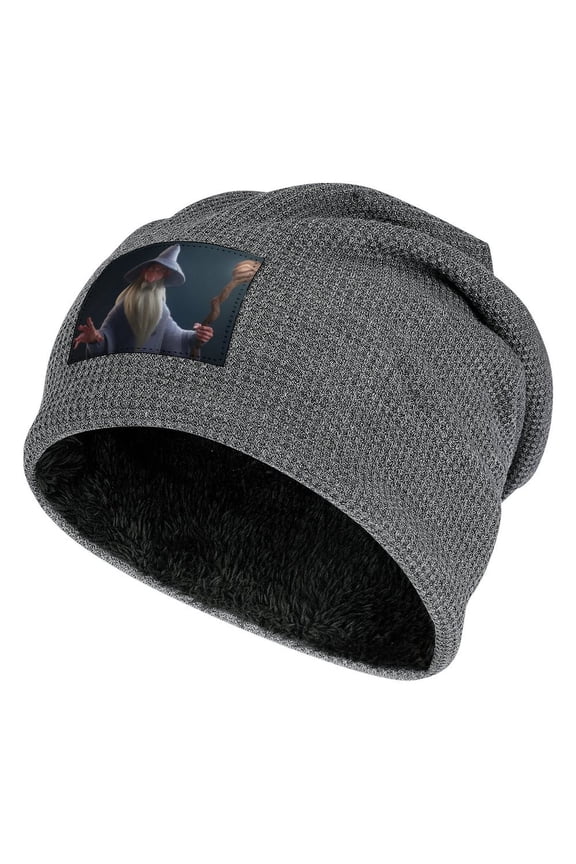 The Lord of the Rings Knitted Hats Dark Gray-Style Fleece Lining One Size Fan Gandalf Men Women Hats for Autumn Winter Besetuui