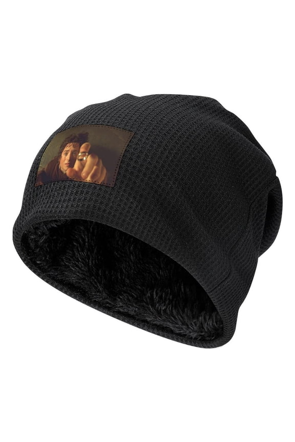 The Lord of the Rings Knitted Ladies Cap Black-Style Fleece Lining One Size Fellowship Temple Emotion Men Women Hats for Autumn Winter Besetuui