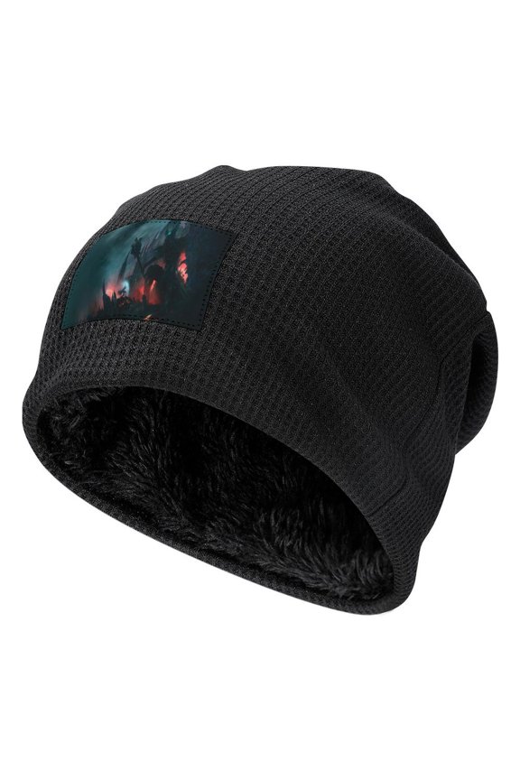The Lord of the Rings Knitting Hat in the Round Black-Style Fleece Lining One Size Morgoth V Fingolfin Men Women Hats for Autumn Winter Besetuui