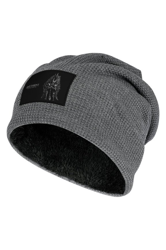 The Lord of the Rings Knitting Hat in the Round Dark Gray-Style Fleece Lining One Size Thrones Sauron Men Women Hats for Autumn Winter Besetuui