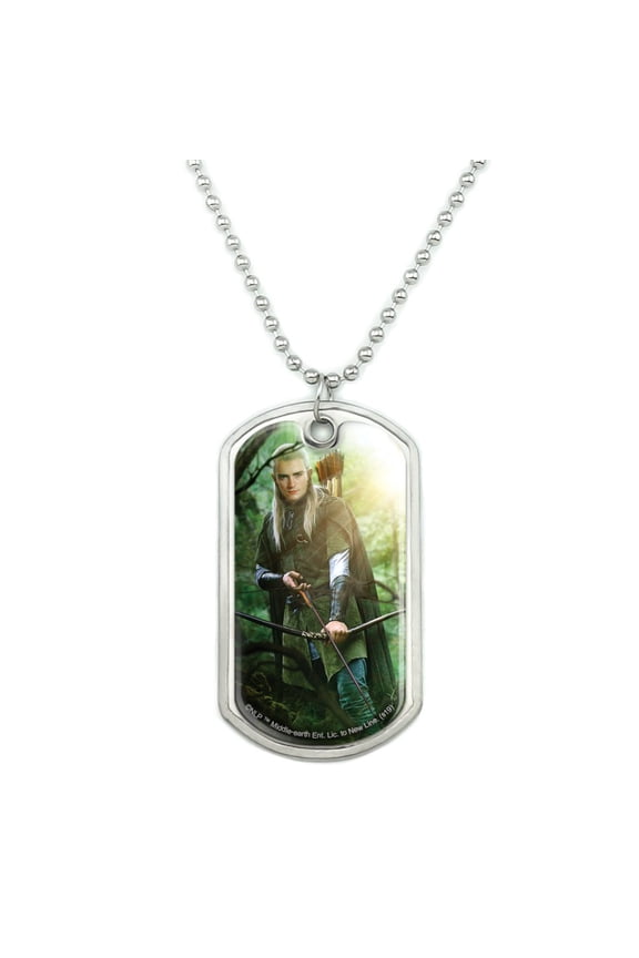 The Lord of the Rings Legolas Character Military Dog Tag Pendant Necklace with Chain