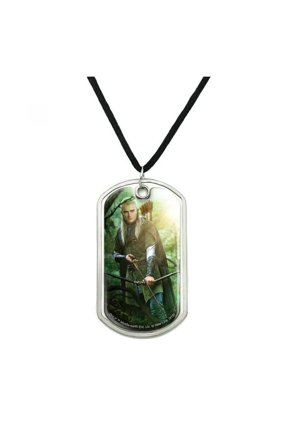 The Lord of the Rings Legolas Character Military Dog Tag Pendant Necklace with Cord