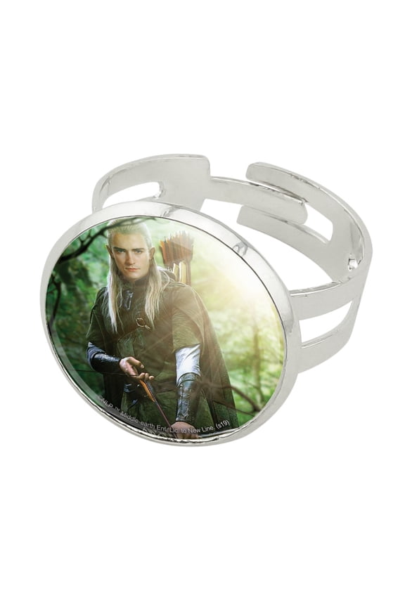 The Lord of the Rings Legolas Character Silver Plated Adjustable Novelty Ring