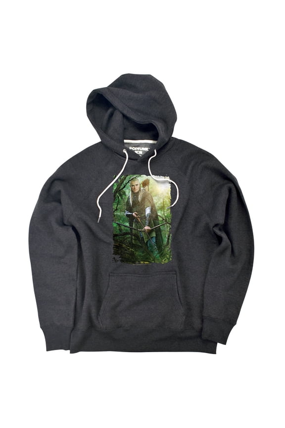 Legolas Unisex Adult Slim Fit Pull-Over Heather Hoodie, Charcoal, Small