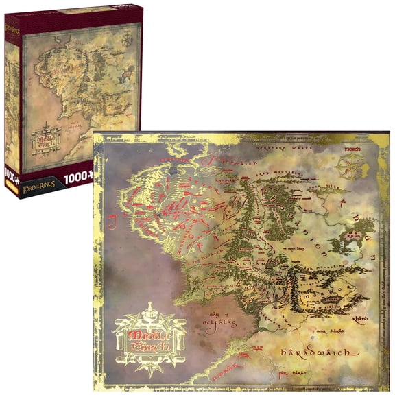 Aquarius Lord of The Rings Heat Stamp 1000-Piece Puzzle Middle-Earth Jigsaw for Adults and Teens, Officially Licensed Fantasy Collectible