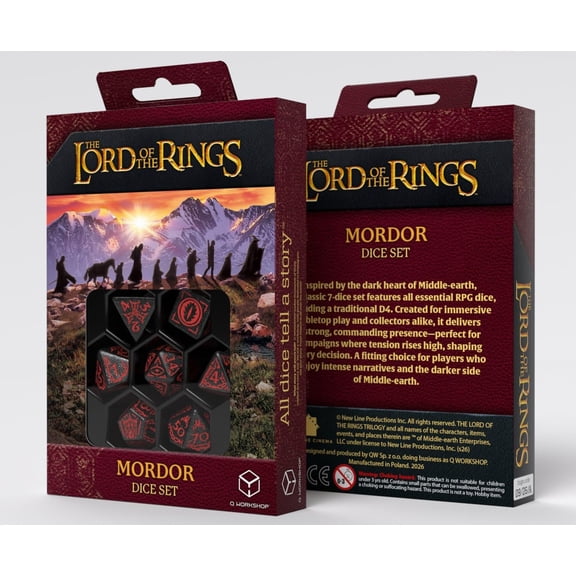 The Lord of the Rings Mordor Ornamented Dice Set by Q WORKSHOP