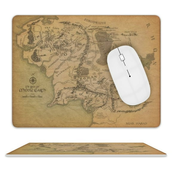 The Lord of the Rings Mouse Pad 2025 Leather 10"X8" Map Middle Earth Easy to Carry,Waterproof for Work,Study and Games-Besetuui