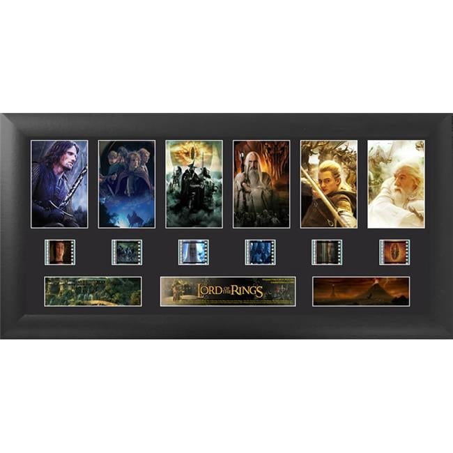 Lord Of The Rings Trilogy FilmCells Framed Wall Art - 20x11 Inch With 6 Real 35mm Film Clips & Certificate Of Authenticity