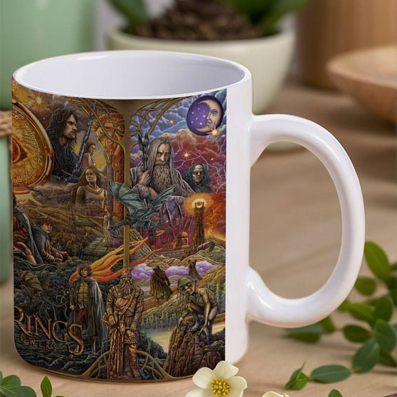 The Lord of the Rings The Fellowship Mug 60th Birthday The Two Towers,11 oz Ceramic Coffee Mugs Child,Gifts for Men and Women,Each,Besetuui