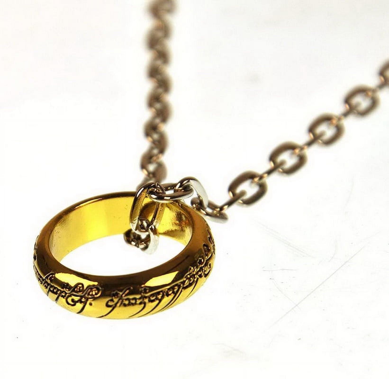 Lord of the Rings Necklace LOTR Jewelry The One Ring of Power - Gold Plated  New | eBay