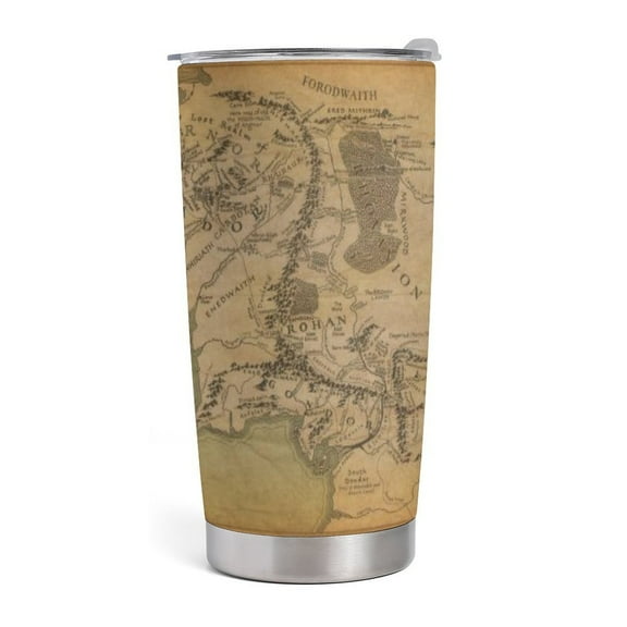 The Lord of the Rings The Two Towers With Straw Travel Mug Lids 20oz Map Middle Earth,Teen Travel Mug Vintage Graduation Gifts 2025 Each,Besetuui