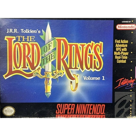 Restored The Lord of the Rings: Volume 1 SNES RPG Game for Super Nintendo, Action,Adventure,RPG,Fantasy